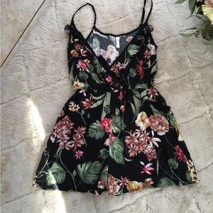 Hawaiian print romper dress